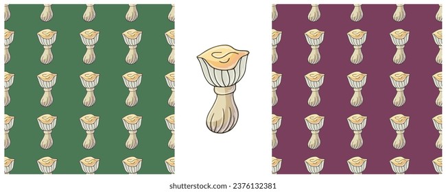 Illustration in hand draw style. Set Seamless pattern and print. Can be used for fabric, packaging, wrapping paper and etc