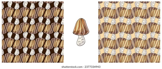 Illustration in hand draw style. Set Seamless pattern and print. Can be used for fabric, packaging, wrapping paper and etc