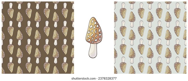 Illustration in hand draw style. Set Seamless pattern and print. Can be used for fabric, packaging, wrapping paper and etc