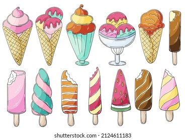 Illustration in hand draw style. Sweet dessert, graphic element for design