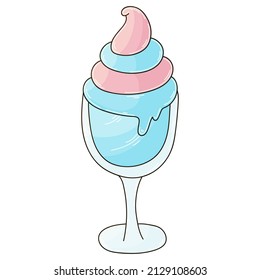 Illustration in hand draw style. Sweet dessert, graphic element for design