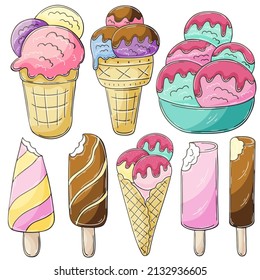 Illustration in hand draw style. Sweet dessert, graphic element for design