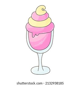 Illustration in hand draw style. Sweet dessert, graphic element for design