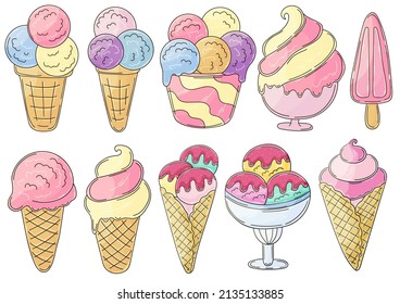 Illustration in hand draw style. Sweet dessert, graphic element for design