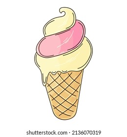 Illustration in hand draw style. Sweet dessert, graphic element for design