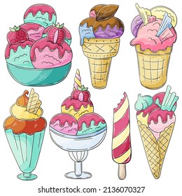 Illustration in hand draw style. Sweet dessert, graphic element for design