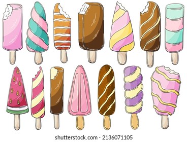 Illustration in hand draw style. Sweet dessert, graphic element for design