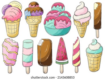 Illustration in hand draw style. Sweet dessert, graphic element for design