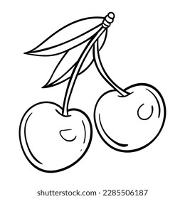 Die Illustration der handgezeichneten Kirschvektor. Geeignet für das Symbol, Zeichen oder Symbol von Obst.