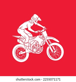 Illustration Hand drawing dirt bike vector design