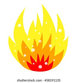 Illustration hand drawing fire flame cartoon isolated on white background / vector eps 10