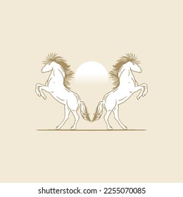 Illustration Hand drawing stallion vector design