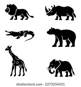 The illustration of hand drawing style of wild animal set vector.
Suitable for wild life or animal icon, sign or symbol