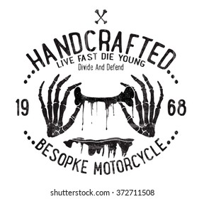 Zeichnen von Stamm-Vektorillustration-Schädel-Design und Stoffdruck für Tee