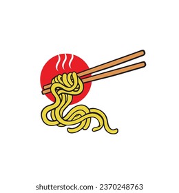 illustration hand drawn asian noodle, indonesian pasta noodle