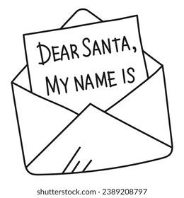 Illustration eines handgezeichneten Umschlags für den Weihnachtsmann