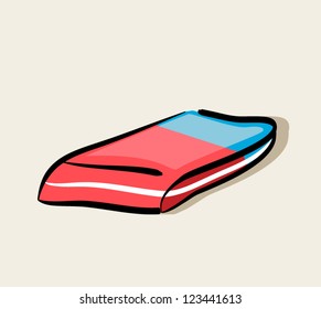Illustration of hand drawn eraser