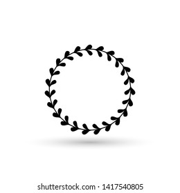 illustration of hand drawn floral wreath.