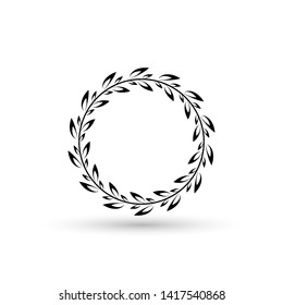 illustration of hand drawn floral wreath.