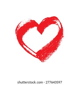 Illustration of hand drawn grunge chalk heart