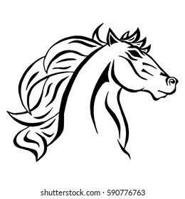 Raster Horse Head Illustration Vector Version Stock Illustration ...