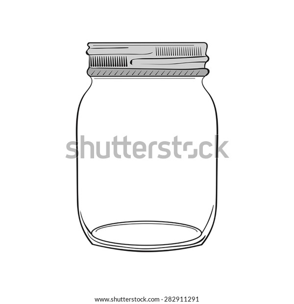 Illustration Hand Drawn Jar Isolated On Stock Vector (Royalty Free ...