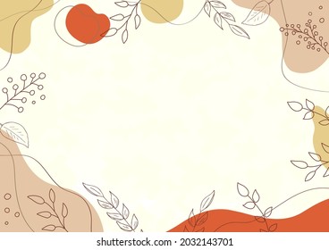 illustration of hand drawn leaf frame