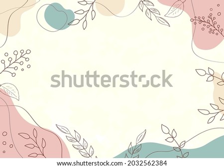 illustration of hand drawn leaf frame
