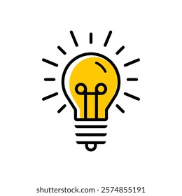illustration of hand drawn light bulb idea business cartoon icon