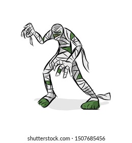 illustration and hand drawn of mummy clip art vector