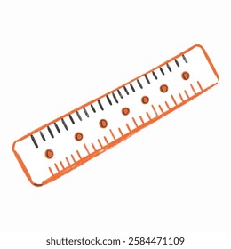 Illustration of a Hand Drawn Ruler, A Simple Sketch for Measurement and Learning A lightly hand drawn ruler, a simple yet essential tool for measurements and learning.