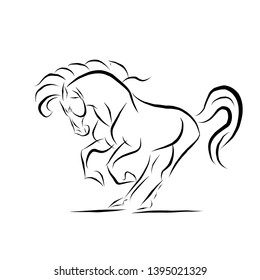 illustration hand drawn of a running horse