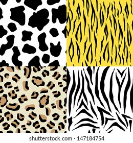 Illustration of hand drawn seamless animal pattern