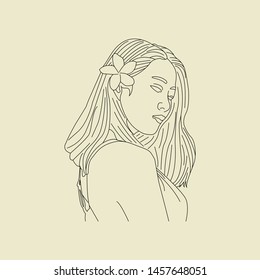 Illustration Hand Drawn Sketch Art Girl Vector Background 10