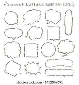 Illustration of hand drawn speech bubbles collection.