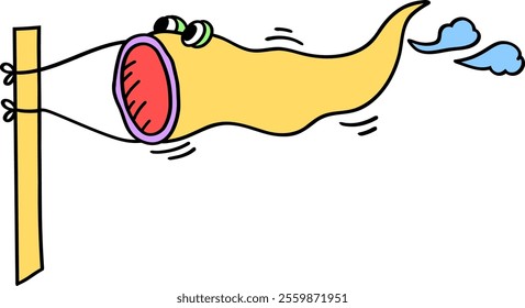 illustration of Hand drawn Windsock.