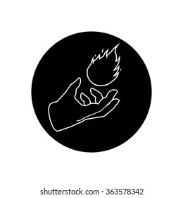 Illustration of hand and fire