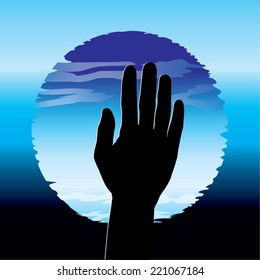 Illustration of hand with five fingers