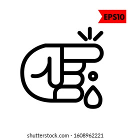 illustration of hand flat icon