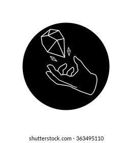 Illustration of hand and gem