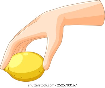 Ilustración de una mano sosteniendo suavemente un limón