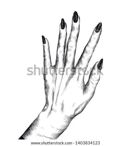  illustration of a hand gesture. Hand isolated on white background.