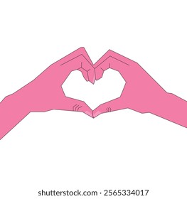 Illustration hand gesture love retro design abstract
