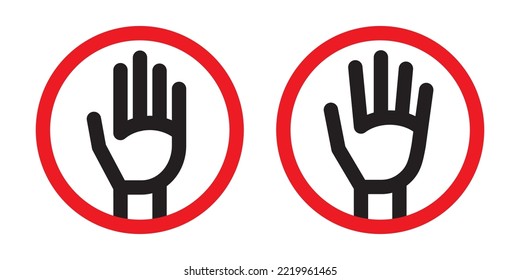 Illustration of hand gesture to stop.