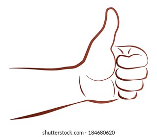 Illustration of a hand gesture that says "Thumbs Up!".