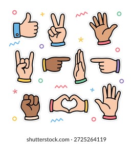 Ilustração do Movimento dos Gestos das Mãos
