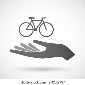 Illustration of a hand giving a bicycle