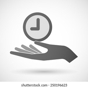 Illustration of a hand giving a clock