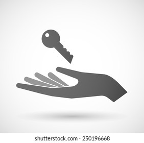 Illustration of a hand giving a key