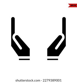 illustration of hand glyph icon 